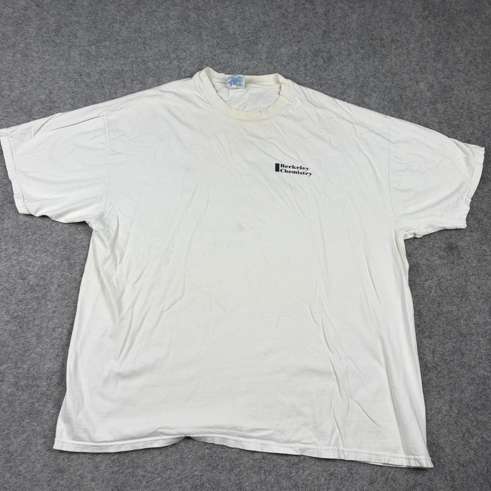 90s Berkeley Chemistry T-Shirt Mens XXL White Vintage Retro Distressed Thrashed - Picture 2 of 16